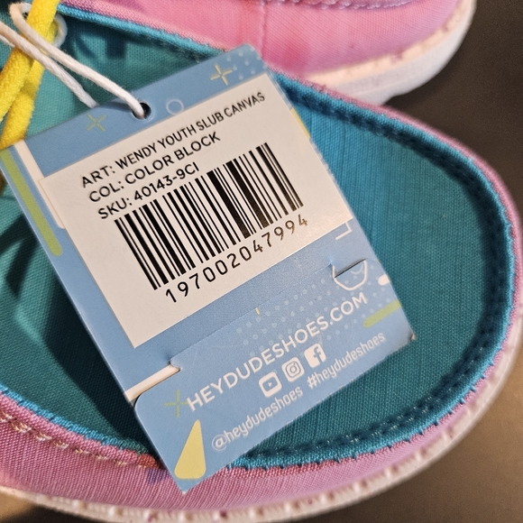 Hey Dude Wendy Youth Slub Canvas Shoes Color Block K13 - NWT - Picture 9 of 9